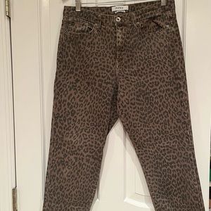 Pistola High-rise Brown Leopard Print Cigarette Jeans